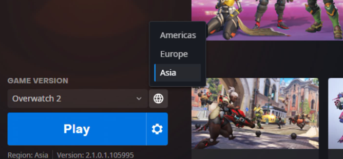 Change region overwatch 2