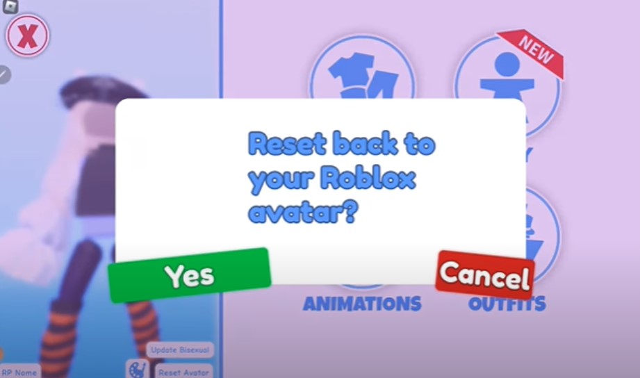 Resetting Your Avatar
