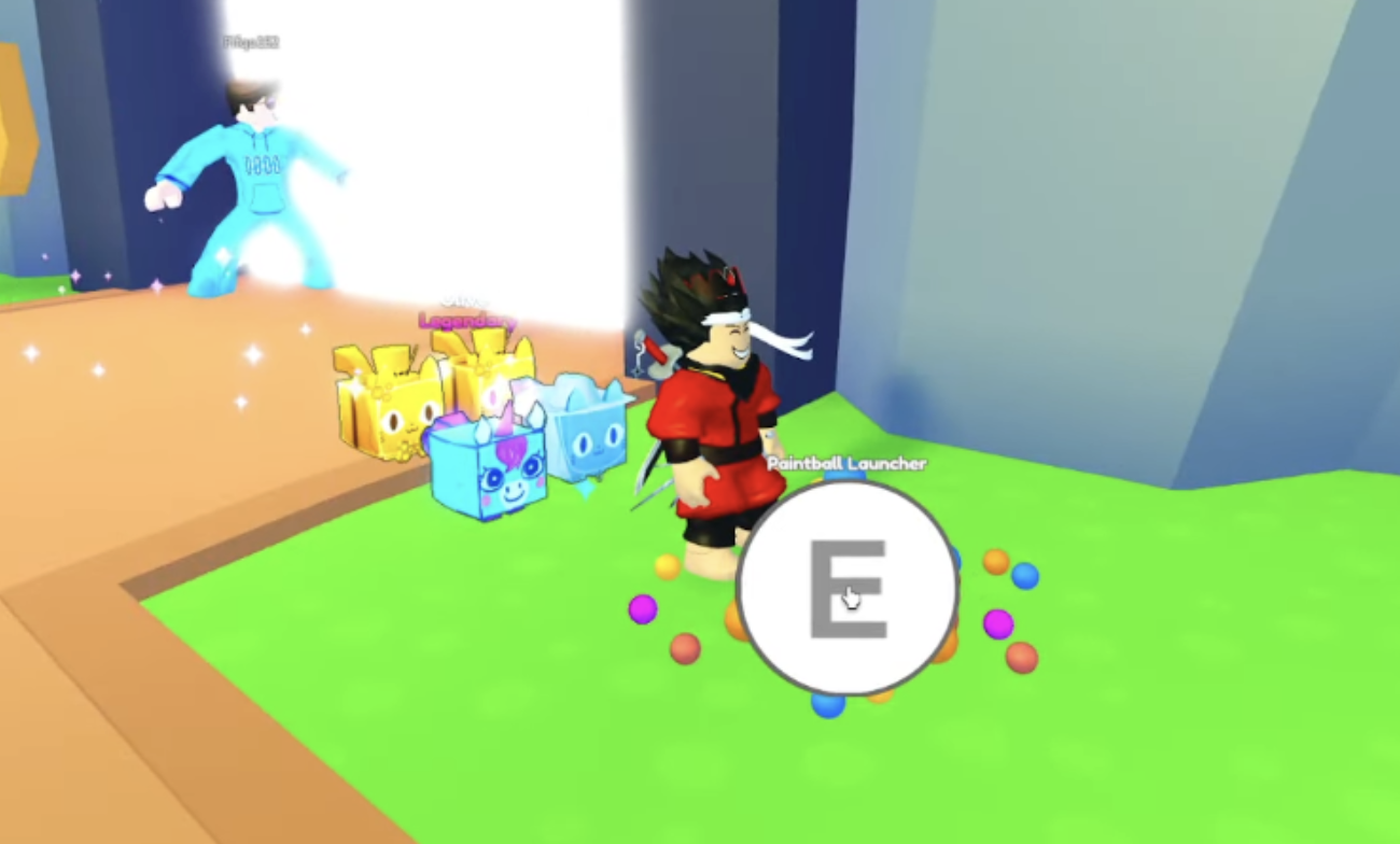 Pressing E On The Paintball Launcher